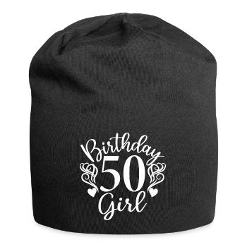 50e anniversaire Femmes Son anniversaire Fille 50 ans - Bonnet en jersey - noir - Devant