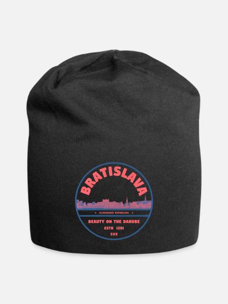 Bratislava Skyline Danube - Jersey-Beanie - Schwarz