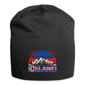 Island Isländer Fahne - Jersey-Beanie - Schwarz - Vorne