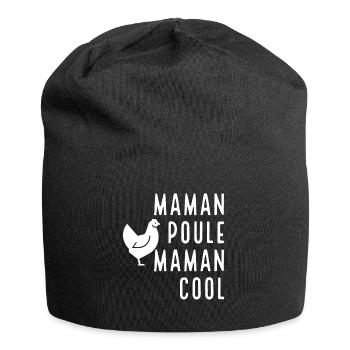Maman poule maman cool - Bonnet en jersey - noir - Devant