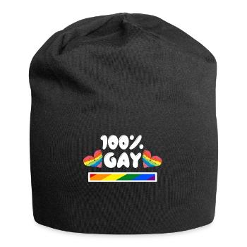 Coeur Déclaration LGBT Sexualité Gay Bisexuel - Bonnet en jersey - noir - Devant