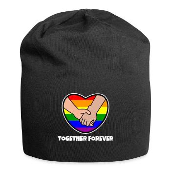 Relation Homo Déclaration Fierté du cœur Arc-en-ciel - Bonnet en jersey - noir - Devant
