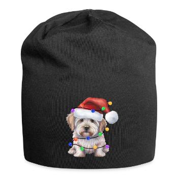 Christmas Dog - Jersey Beanie - black - Front