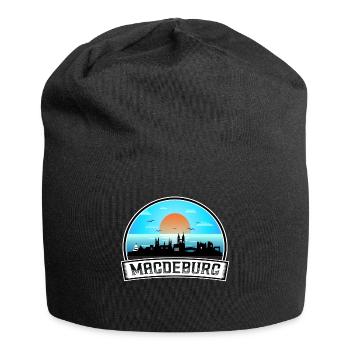 Magdebourg Allemagne Skyline Vintage Sunset Travel So - Bonnet en jersey - noir - Devant