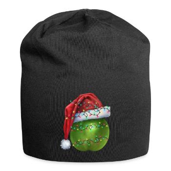 Pomme verte de Noël - Bonnet en jersey - noir - Devant