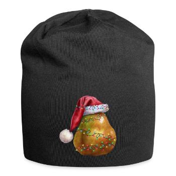 Poire de Noël - Bonnet en jersey - noir - Devant