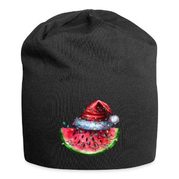 Pastèque de Noël - Bonnet en jersey - noir - Devant