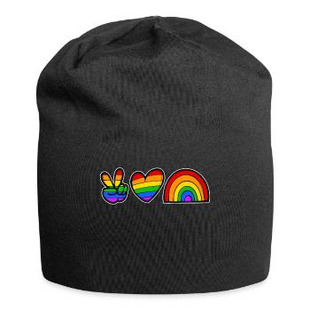 Sexualité Lgbt Heart Love Rainbow Bisexual - Bonnet en jersey - noir - Devant