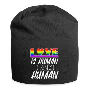 Droits de l’homme LGBT Love Heart Déclaration Homo - Bonnet en jersey - noir - Devant