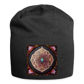Boho Mandala Abstract - Jersey Beanie - black - Front
