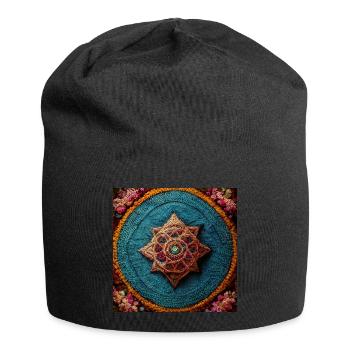 Boho Mandala Abstract - Jersey Beanie - black - Front