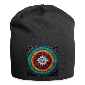 Boho Mandala Abstract - Jersey Beanie - black - Front