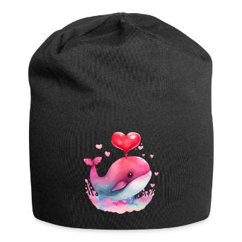 Wal Valentinstag Geschenk - Jersey-Beanie - Schwarz - Vorne