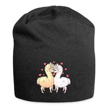 Lama Cadeau de Saint-Valentin - Bonnet en jersey - noir - Devant