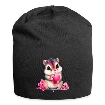 Hamster Cadeau de Saint-Valentin - Bonnet en jersey - noir - Devant