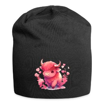 Cadeau de la Saint-Valentin des vaches - Bonnet en jersey - noir - Devant