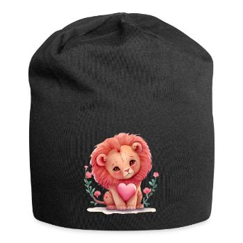 Cadeau de Saint-Valentin Lion - Bonnet en jersey - noir - Devant