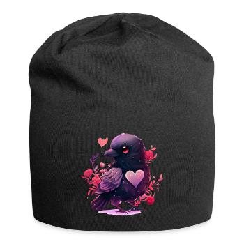 Raven Valentine's Day Gift - Jersey Beanie - black - Front