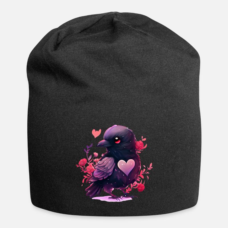 Rabe Valentinstag Geschenk - Jersey-Beanie - Schwarz