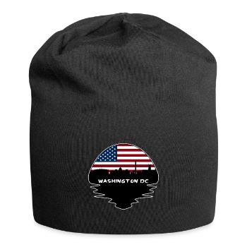 Washington Dc Washington USA Flagge Skyline Silhouet - Jersey-Beanie - Schwarz - Vorne