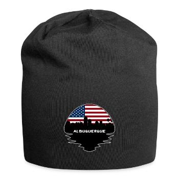 Albuquerque New Mexico USA Flagge Skyline Silhouette - Jersey-Beanie - Schwarz - Vorne