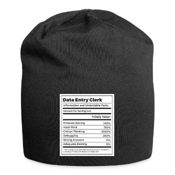 Commis à la saisie de données Valeurs nutritives amusantes - Bonnet en jersey - noir - Devant