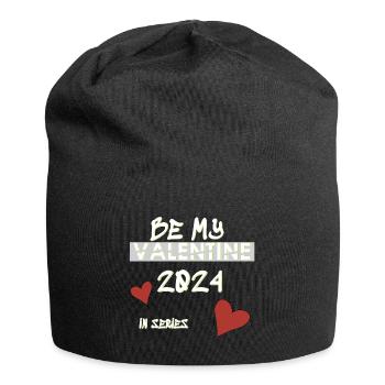 BE MY VALENTINE, Saint-Valentin - Bonnet en jersey - noir - Devant