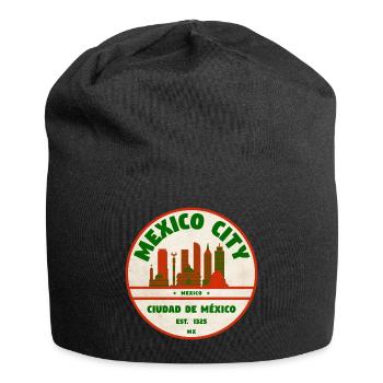 Vintage-Siegel Mexiko-Stadt Skyline - Jersey-Beanie - Schwarz - Vorne
