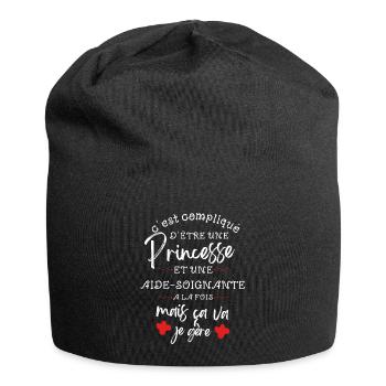 Princesse et Aide Soignant - Bonnet en jersey - noir - Devant