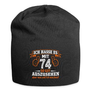 74 Jahre Geschenk 74. Geburtstag Lustig Geschenk - Jersey-Beanie - Schwarz - Vorne