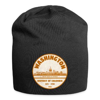 Washington DC Vintage Rundstempel - Jersey-Beanie - Schwarz - Vorne