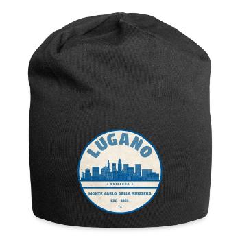 Lugano Skyline Badge - Jersey Beanie - black - Front