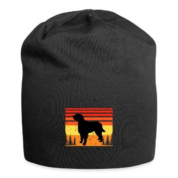 Briquet Griffon Vendeen Dog Silhouette Retro Sun - Bonnet en jersey - noir - Devant