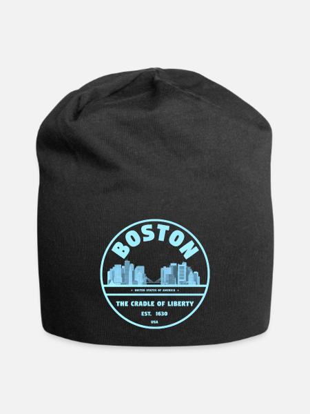 Boston Skyline Cradle of Liberty Badge - Jersey-Beanie - Schwarz