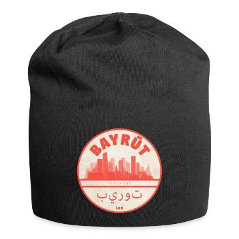 Logo du tour de la silhouette de Beyrouth : Rouge - Bonnet en jersey - noir - Devant