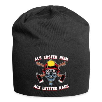 Feuerwehr Feuerwehrhelm Statement Lebensretter - Jersey-Beanie - Schwarz - Vorne