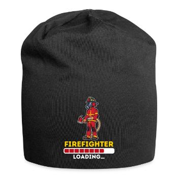 Pompiers tuyau d’incendie slogan pompier - Bonnet en jersey - noir - Devant