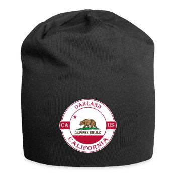 Oakland California Flagge USA Reise Souvenir Abzeichen - Jersey-Beanie - Schwarz - Vorne