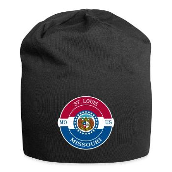 St. Louis Missouri Flag USA Travel Souvenir Badge - Jersey Beanie - black - Front