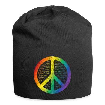 Signe de paix brillant - Bonnet en jersey - noir - Devant