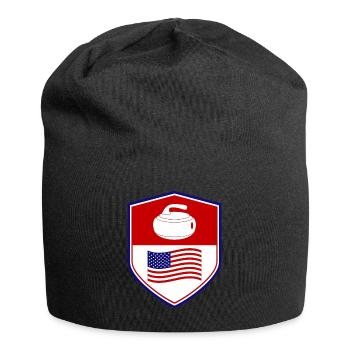 American Flag Curling Team Winter Ice Sport USA - Jersey-Beanie - Schwarz - Vorne