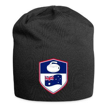 Australische Flagge Curling Winter Eissport Australien - Jersey-Beanie - Schwarz - Vorne