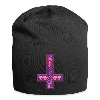 Sinner On Inverted Cross Pink & Purple - Jersey Beanie - black - Front