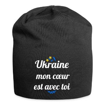Ukraine mon coeur est avec toi - Bonnet en jersey - noir - Devant