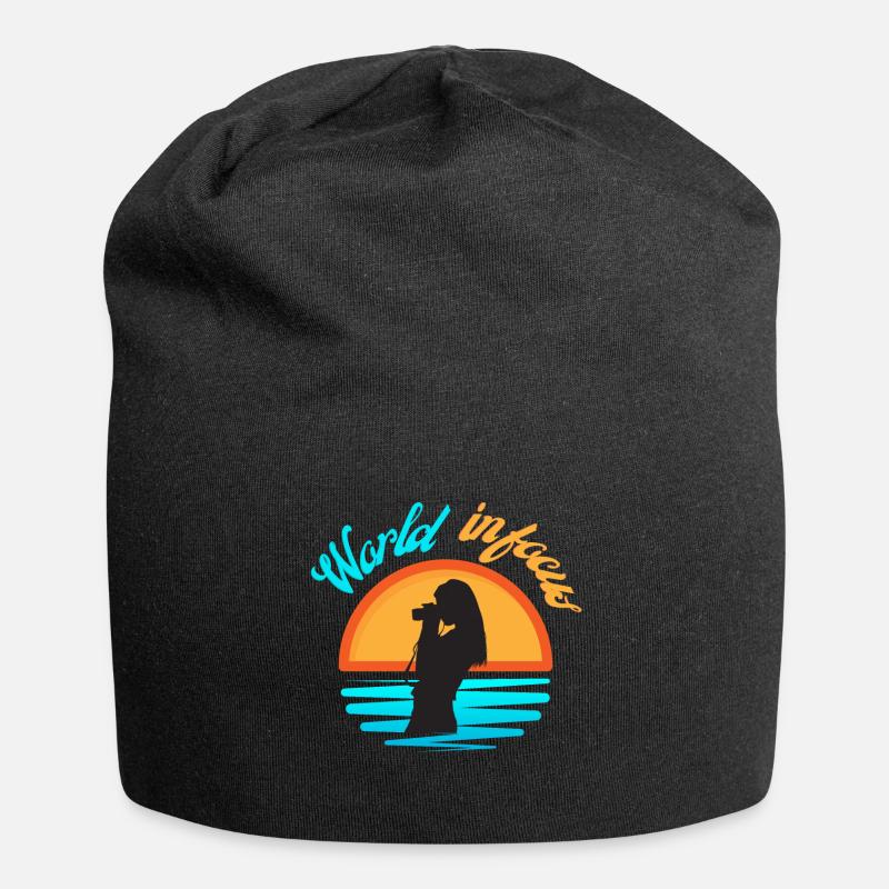 world in focus - Bonnet en jersey - noir