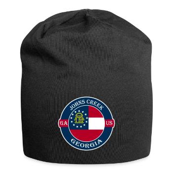 Johns Creek Georgia Flag USA Travel Souvenir Badge - Jersey Beanie - black - Front