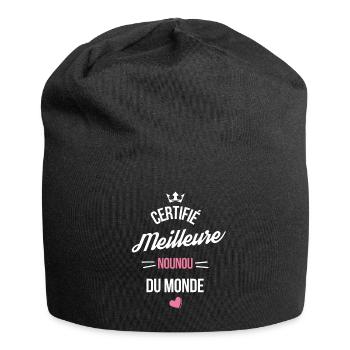 certifié meilleure nounou - Bonnet en jersey - noir - Devant
