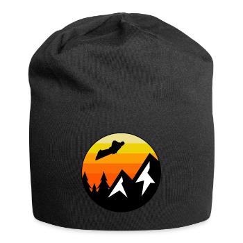 Wingsuit fliegen Base Jumping Skydiving Retro - Jersey-Beanie - Schwarz - Vorne