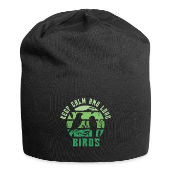 Keep calm and love birds - Jersey Beanie - black - Front