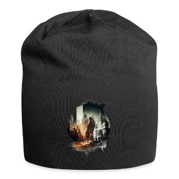 City in an artistic - Jersey Beanie - black - Front
